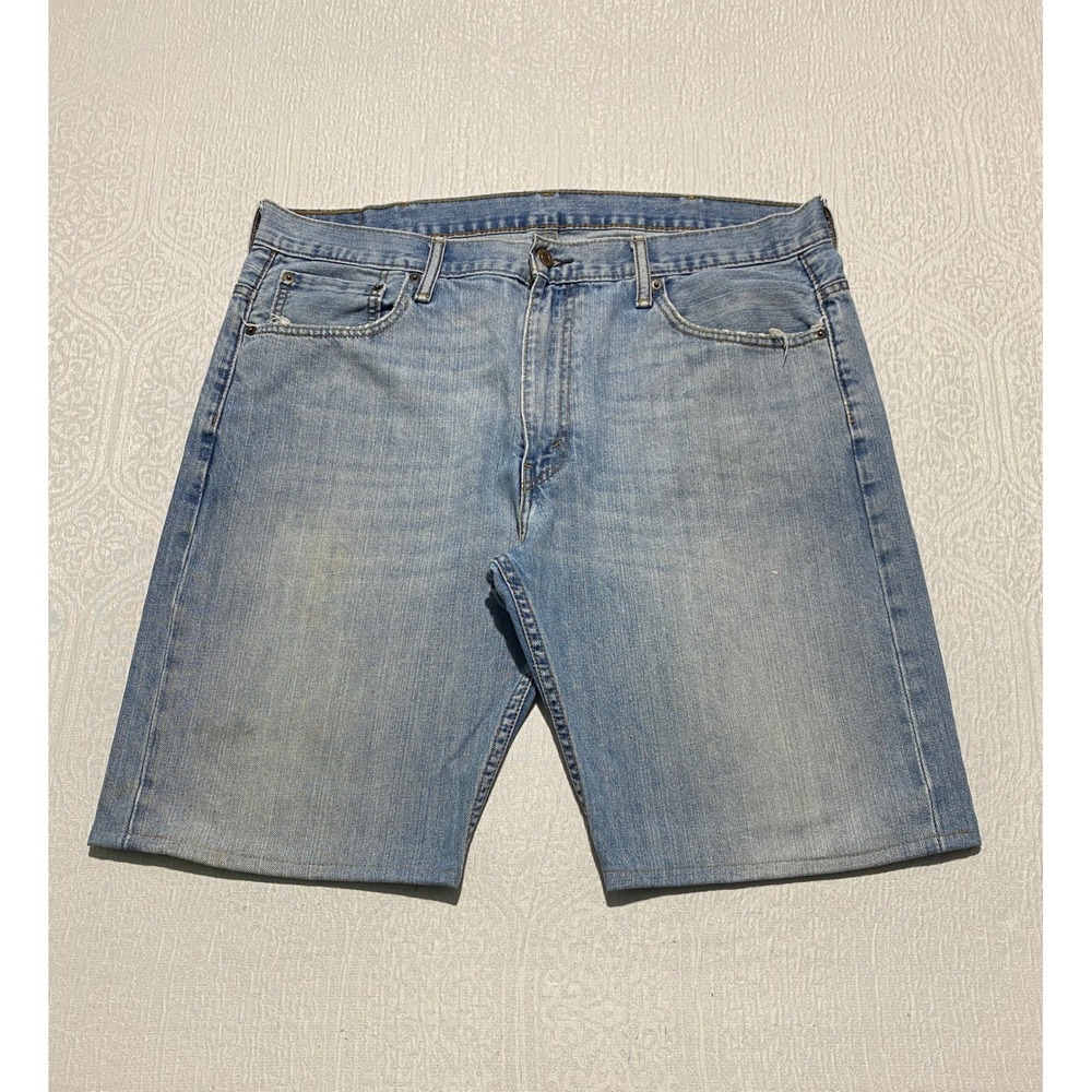 Levi's 569 Jean Shorts Men's 38×11 Blue Hemmed Denim Jorts‎ Light Wash